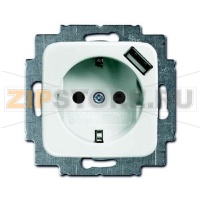 Розетка USB 16 А, 700 мА, альпийский белый ABB 2CKA002011A6175