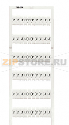 Маркировочная карта WMB; в картах; МАРКИРОВАНО; L1 (100x); not stretchable; Горизонтальная маркировка; с креплением на защелке; белые Wago 793-574 