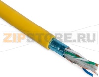 Hyperline FUTP4-C5E-P26-IN-LSZH-YL-100 (100 м) Кабель витая пара, экранированная F/UTP, категория 5e, 4 пары (26 AWG), многожильный (patch), экран - фольга, LSZH, нг(С)-HF, –20°C – +75°C, желтый