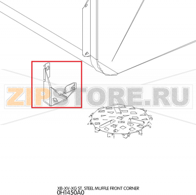 St. steel muffle front corner Unox XVC 105 St. steel muffle front corner Unox XVC 105Запчасть на деталировке под номером: 4Название запчасти на английском языке: St. steel muffle front corner Unox XVC 105