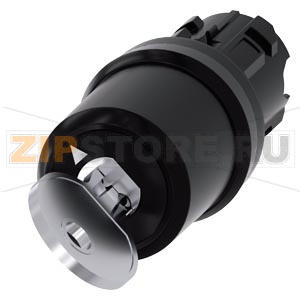 замковый переключатель Siemens с контролем наличия ключа, 22 мм, цилиндрической формы, пластмасса, номер замка SSG10 с 2 ключами, 2 коммутационных положения O-I, с фиксацией, угол коммутации 90&amp;#176;, 10:30 ч/13:30 ч, извлечение/выброс ключа в положении O 