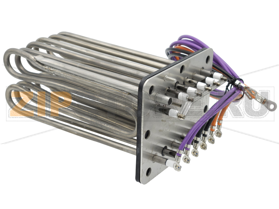 ТЭН парогенератора с уплотнением star Rational SCC 62/102/201/202 начиная с 04/04 (18 кВт, 400 B) ТЭН нагревает воду в парогенераторе и обеспечивает образование пара в пароконвектомате. От его исправности зависит скорость выхода оборудования на рабочий режим, стабильность подачи пара и корректное выполнение программ приготовления, требующих пара или комбинированного режима.