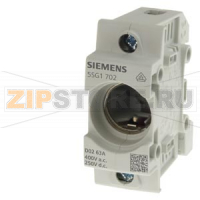 NEOZED, основание, D02, 1-пол., 63 A, Un AC: 400 V, Un DC: 250 V Siemens 5SG1702