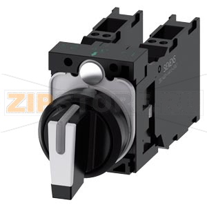 ПОВОРОТНЫЙ ПЕРЕКЛЮЧАТЕЛЬ С ВОЗМОЖНОСТЬЮ ПОДСВЕТКИ, 22MM, КРУГЛЫЙ, ПЛАСТИК, КОРОТКАЯ ЧЁРНАЯ РУКОЯТКА С БЕЛОЙ ВСТАВКОЙ, 3 КОММУТАЦИОННЫХ ПОЛОЖЕНИЯ I-O-II, С ФИКСАЦИЕЙ, 10:30H/12H/13:30H, С ДЕРЖАТЕЛЕМ, 2 X 1NO+1NC, ПРУЖИННЫЕ КЛЕММЫ, С ГРАВИРОВКОЙ ЛАЗЕРОМ, UP 