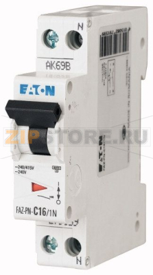 Выключатель автоматический 10А, кривая откл. C, 1+N пол, откл. способ. 6 кА Eaton FAZ-PN-C10/1N 