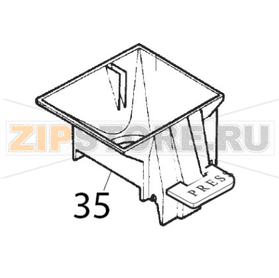Tramoggia x gruppo press. grigio Saeco Royal Classic Tramoggia x gruppo press. grigio Saeco Royal ClassicЗапчасть на деталировке под номером: 35