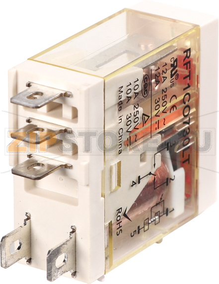 Реле миниатюрное (1CO), 12A, AC 24V с LED индикацией и кнопкой тест Shenler RFT1CO524LT 