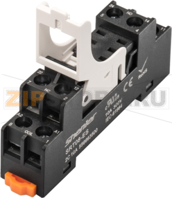Розетка с фиксатором для 2 контактных реле RFT, 10A Shenler SRT08-ES+SR20L 