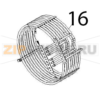 Heat element 9.5 kW, 230 V Angelo Po FX61E2 Heat element 9.5 kW, 230 V Angelo Po FX61E2Запчасть на деталировке под номером: 16