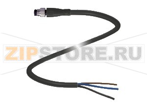 Кабель датчика-исполнительного устройства Cable connector V3S-GM-BK10M-PUR-U Pepperl+Fuchs Описание оборудованияCable connector, M8, 3-pin, PUR cable