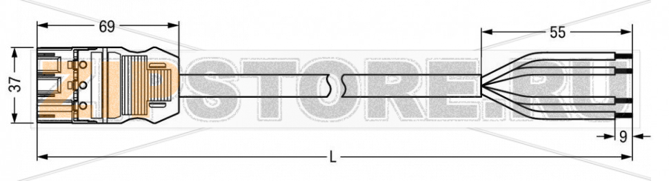 pre-assembled connecting cable; B2ca; Plug/open-ended; 4-pole; Cod. B; H05Z1Z1-F 4 x 1.0 mm; 6 m; 1,00 mm; gray Wago 771-9294/215-603 Protected against mismating and maintenance-freeAdditional variable coding is possible.Components can be clearly printed on and color-coded to meet custom requirements....