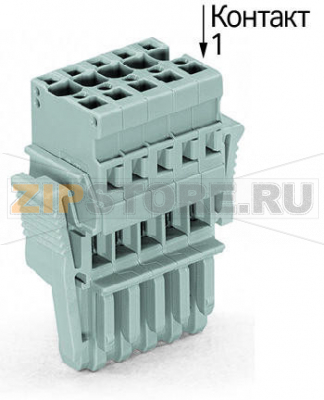 1-проводниковая розетка; Фиксирующий рычаг; 4 mm; 13-пол.; 4,00 mm; серые Wago 769-113/021-000 