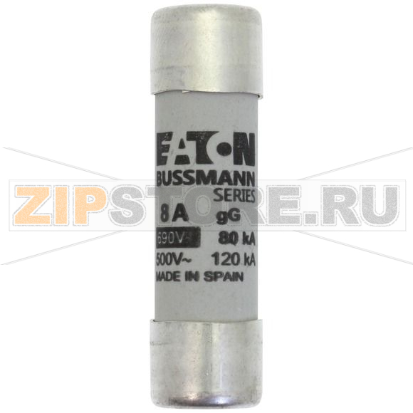 Предохранитель, 8 A, AC 690 В, 80 кА, 14x51 мм, gL/gG, IEC Eaton CYLINDRICAL FUSE 14x51 8A GG 6 