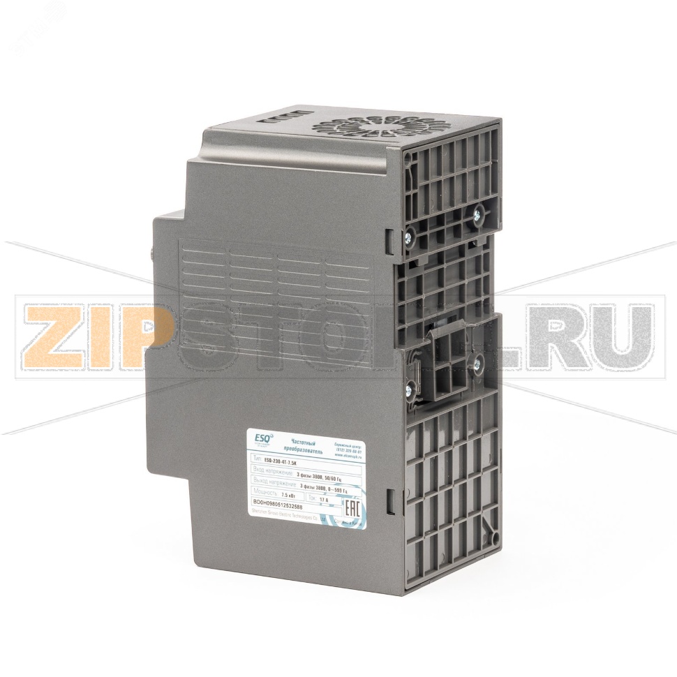Преобразователь частоты 7.5 кВт, 380 В, 0-599 Гц, IP20 ESQ 08.04.304428 