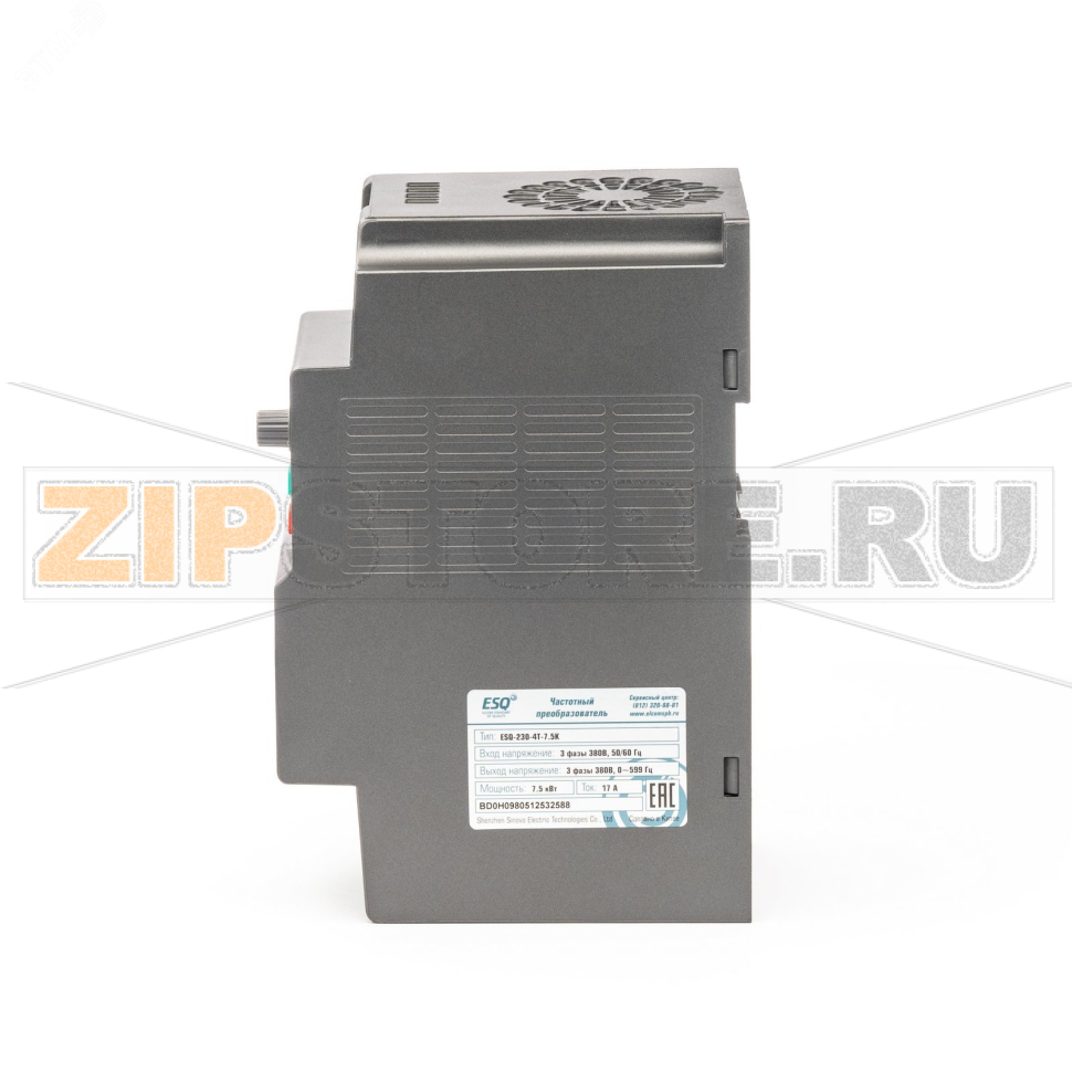 Преобразователь частоты 7.5 кВт, 380 В, 0-599 Гц, IP20 ESQ 08.04.304428 