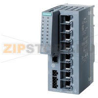 SCALANCE XC208G managed Layer 2 IE switch; IEC 62443-4-2 certified; 8x 10/100/1000 Mbps; RJ45 ports; 1x console port; diagnostics LED; redundant power supply; temp. range -40 &#176;C to +70 &#176;C; mounting: DIN rail/S7 mounting rail/wall redundancy func