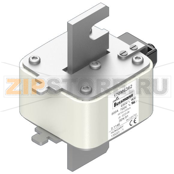 Предохранитель, 800 A, AC 690 В, 200 кА, size 3, 76x92x126 мм, aR, IEC Eaton FUSE 800A 690V 3EK 