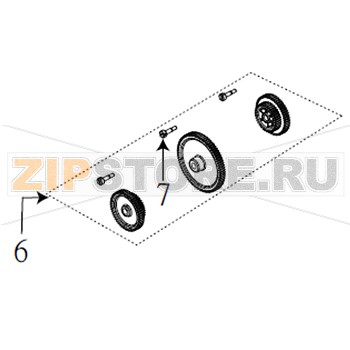 Комплект шестеренок TSC TTP-344M Pro  Комплект шестеренок TSC TTP-344M ProЗапчасть на сборочном чертеже под номером: 6Количество запчастей в комплекте: 1Название запчасти TSC на английском языке: Gear set