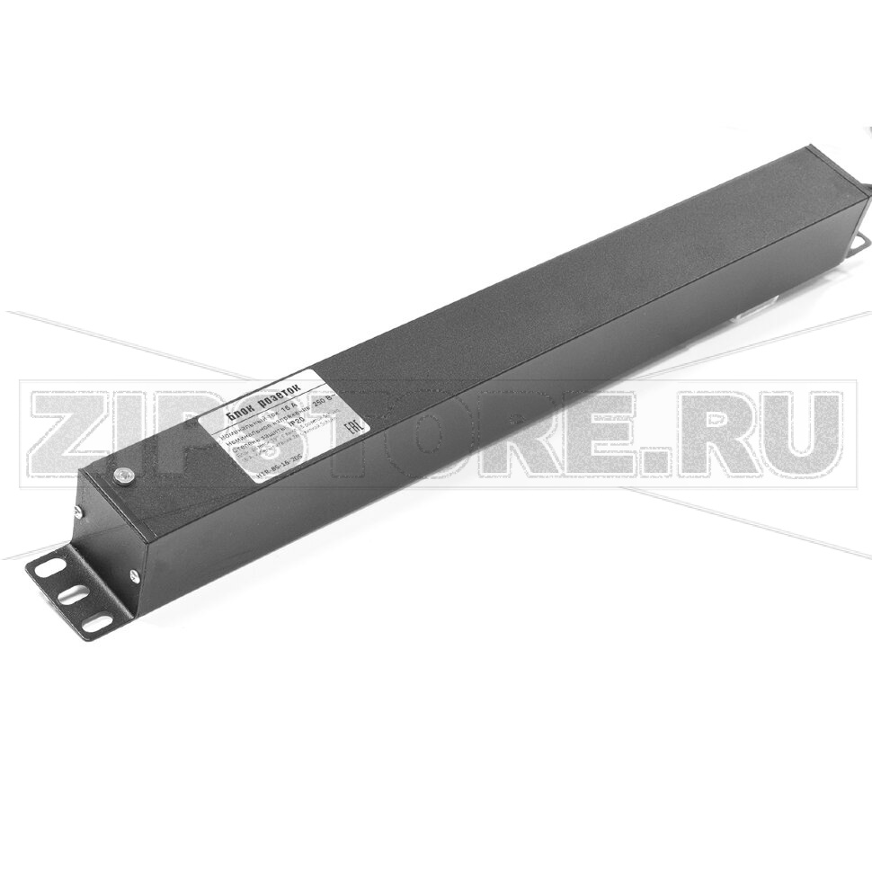 Блок розеток однофазный 16 А, горизонтальный 19", 8 розеток Schuko Hiden H1R-8S-16-20S 