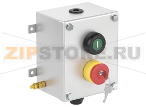 Модуль управления Control Unit Ex e, Stainless Steel, 2 Functions LCS2.PGMX.JRMX.B.1 Pepperl+Fuchs Electrical specificationsOperating voltage250 V max.Operating current16 A max.Terminal capacity2.5 mm2FunctionpushbuttonColorgreenContact configuration1x NO / 1x NCUsage categoryAC12 - 12 ... 250 V AC - 16 AAC15 - 12 ... 250 V AC - 10 ADC13 - 12 ... 110 V DC - 1 ADC13 - 12 ... 24 V DC - 1ANumber of poles2LabelingIFunction 2mushroom buttonColorredContact configuration1x NO / 1x NCUsage categoryAC12 - 12 ... 250 V AC - 16 AAC15 - 12 ... 250 V AC - 10 ADC13 - 12 ... 110 V DC - 1 ADC13 - 12 ... 24 V DC - 1ANumber of poles2Operator actionlatching , key releaseLockableyesMechanical specificationsHeight142 mm (A)Width116 mm (B)Depth85.5 mm (C)External dimension126 mm with operators (C1) 92.2 mm with screws (C2) 145 mm with mounting brackets (K)Fixing holes distance, height81 mm (G)Fixing holes distance, width130 mm (H)Enclosure coverfully detachableCover fixingM6 stainless steel hexagon head screwsFixing holes diameter6.1 mm (J)Degree of protectionIP66Cable entryNumber of cable entries1 x M20 in face A fitted with polyamide Ex e stopping plug1x M20 in face B fitted with polyamide Ex e cable glandDefined entry areaface A and face BMaterialEnclosure1.5 mm 316L, (1.4404) stainless steelFinishelectropolishedSealone piece closed cell neopreneMass3 kgMountingmouting brackets with 6.1 mm screw holesGroundingM6 internal/external brass grounding boltAmbient conditionsAmbient temperature-40 ... 55 °C (-40 ... 131 °F) @ T4 -40 ... 40 °C (-40 ... 104 °F) @ T6 Data for application in connection with hazardous areasEU-Type Examination CertificateSIRA 13ATEX3059XMarking II 2 GD Ex de IIC T6 Gb, Ex tb IIIC T80°C Db Ex de IIC T4 Gb, Ex tb IIIC T130°C DbInternational approvalsIECEx approvalIECEx SIR 13.0021EAC approvalTC RU C-DE.GB06.B.00567ConformityDegree of protectionEN 60529General informationSupplementary informationEC-Type Examination Certificate, Statement of Conformity, Declaration of Conformity, Attestation of Conformity and instructions have to be observed where applicable. For information see www.pepperl-fuchs.com.AccessoriesOptional accessoriesEngraved traffolyte tag labelEngraved AISI 316L stainless steel tag labelColor in-fill stainless steel tag label
