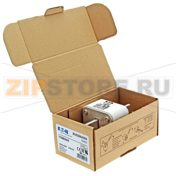 Предохранитель, 1600 A, AC 690 В, 200 кА, size 3, 76x92x135 мм, aR, IEC UL Eaton FUSE 1600A 69 