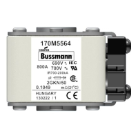 Предохранитель, 800 A, AC 690 В, 200 кА, size 2, 61x77x51 мм, aR, IEC UL Eaton FUSE 800A 690V