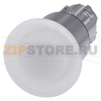 АКТУАТОР ГРИБОВИДНОЙ КНОПКИ С ВОЗМОЖНОСТЬЮ ПОДСВЕТКИ, 22MM, КРУГЛ., ГЛЯНЦЕВЫЙ МЕТАЛЛ, КНОПКА БЕЛАЯ, 40MM, 3 КОММУТАЦИОННЫХ ПОЛОЖЕНИЯ:, AFTER PRESSING IN RESET TO CENTER POSITION, AFTER PULLING OUT THE BUTTON RESET TO CENTER POSITION, С МАРКИРОВКОЙ ЛАЗЕРОМ