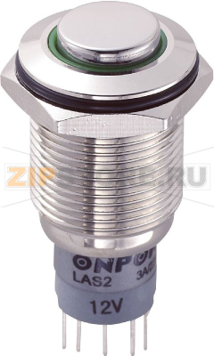 Кнопка антивандальная 250 В/AC, 3 А, 1 x вкл/вкл, без фиксации, IP67, 1 шт TRU Components LAS2GQH-11E/G/12V/N/P 