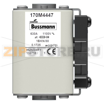 Предохранитель, 630 A, AC 1100 В, 100 кА, size 1, 53x69x80 мм, aR, IEC UL Eaton FUSE 630A 1100 