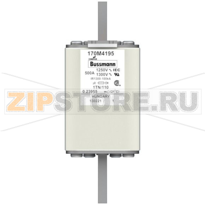 Предохранитель, 500 A, AC 1250 В, 100 кА, size 1, 53x66x138 мм, aR, DIN, IEC Eaton FUSE 500A 12 