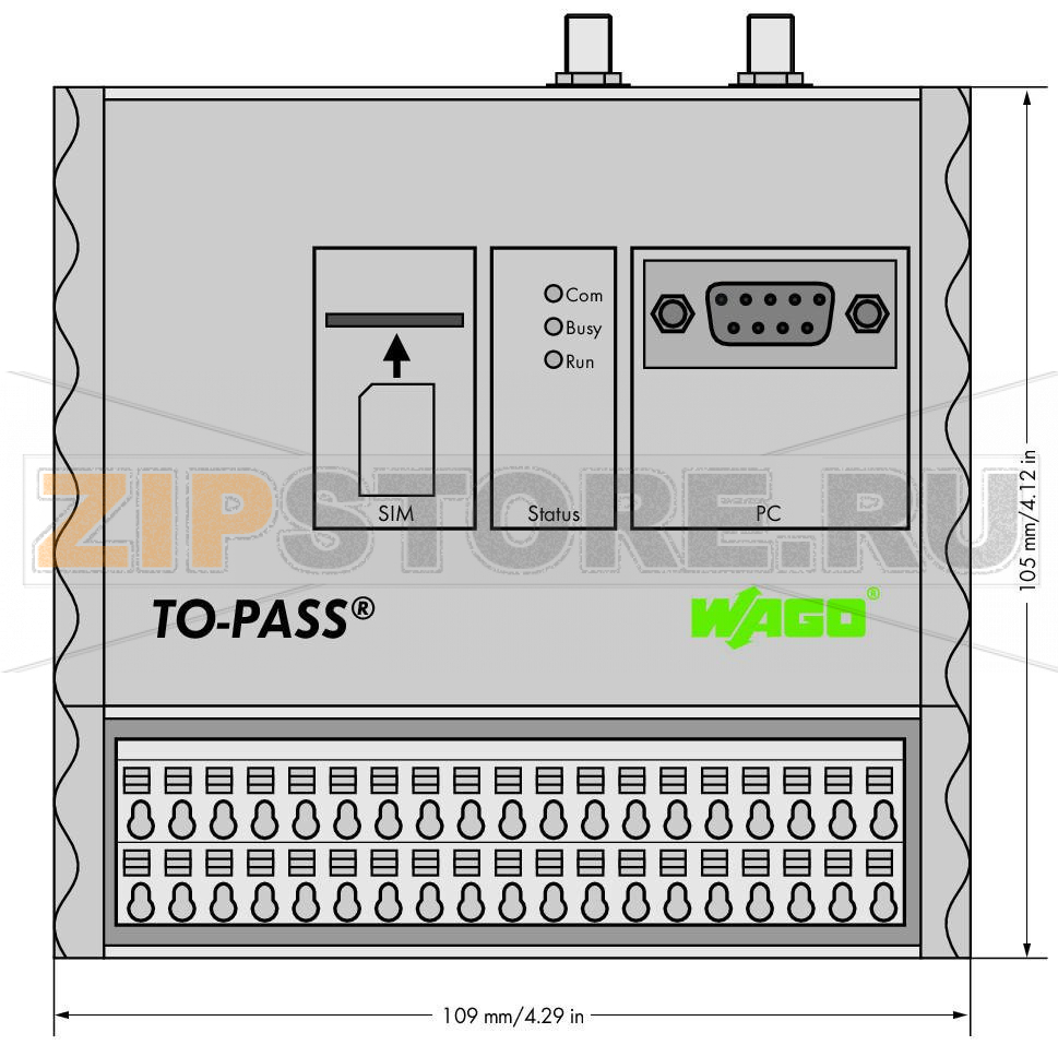 TO-PASS® M; Модуль, 4 дискретных входа; 4 аналоговых входа; Индикатор неисправностей; Телеуправление; GPS; Веб-портал; MODBUS Wago 761-316 Универсальный модуль дистанционного управления для определения и индикации сбоя, Интернет-соединения механизмов/продуктов посредством сети GSM. Модуль может использоваться во многих странах при помощи встроенного 4-х диапазонного GSM модема. Сообщения отправляются посредством SMS, электронной почты, факса или телефонного звонка. Запоминающее устройство сохраняет до 4096 образов процесса в установленный период времени. Кроме того, образ процесса может передаваться с установленной периодичностью на выбранный пользователем Интернет-адрес. Modbus слейв (напр., 750-816) может быть подключен через интерфейс RS-232 для связи с дополнительными параметрами процесса. Переключение выходов осуществляется через SMS.Модуль оснащен 4 дискретными вводами, 4 аналоговыми вводами, 4 дискретными выводами и функцией GPS-позиционирования, включая встроенный GSM модем. Идеален для применения в распределенных станциях для температурного режима от -20°C до +70°C. Возможность монтажа на DIN-рейку и интуитивно понятное программное обеспечение делают модуль простым в применении. Диапазон рабочих напряжений от +10В до 30В пост.токаСпециальные функции:Подтверждение: подтверждение любых сообщений о неисправностиРезервирование: автоматическое удаленное переключение в резервный режим.Удаленная параметризация: программирование и визуализация процесса, удобно осуществляемые из офисаВыделенная линия GPRS: Постоянное онлайн-соединение с процессом на Web-сервере или ПК с фиксированным IP адресом (напр., DSL соединение)Лог событий: Сохраняет все происходящие изменения статусаЛог данных: Сохраняет все параметры процесса с заданной периодичностью...