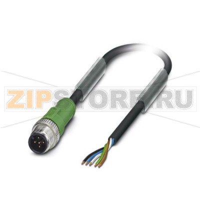 Кабель для датчика / исполнительного элемента Phoenix Contact SAC-5P-M12MS/0,2-PUR 5-полюсн., PUR без галогенов, темно-серый RAL 7021, Штекеры прямое M12, А-кодирование, к свободный конец, Длина кабеля: 0,2 м.Минимальный заказ: 50 шт.Упаковка: 5 шт.
