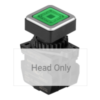 Выключатель кнопочный, головка: квадратная, Ø отверстия: 30 мм Autonics SQ3PFS-P3G