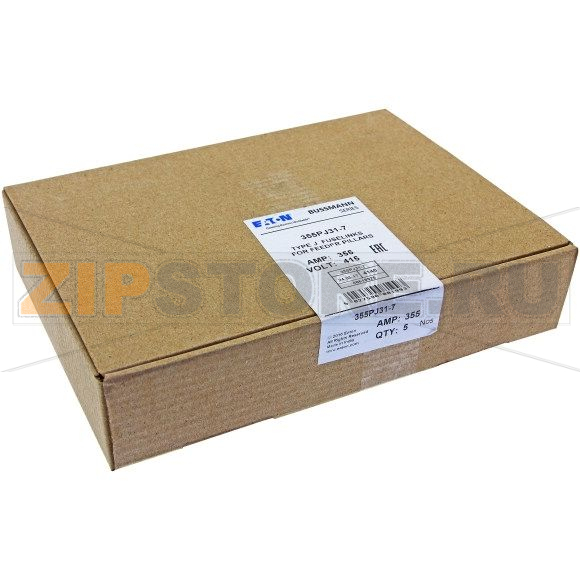 Предохранитель, 355 A, AC 415 В, 80 кА, BS88/J, 38x131 мм, gL/gG, BS, 92 мм Eaton 355AMP 415V AC T 