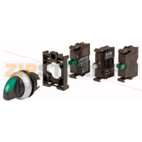Переключатель поворотный, пластик, зеленый: 1 шт Eaton M22-WRLK3-G-2K10LED-BVP