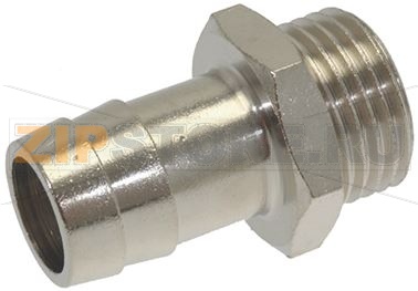 НИКЕЛИРОВАННЫЙ ПАТРУБОК ДЛЯ ШЛАНГА Ø 1/2&quot;M Ø 17 