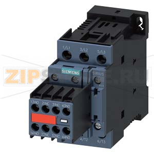 КОНТАКТОР, 3 ПОЛ., AC-3, 15КВТ/400V, 2NO+2NC, 24 V DC, W. INSERTED ВАРИСТОР SIZE S0 SCREW CONNECTION AUX. SWITCH PERMANENTLY MOUNTED Siemens 3RT2027-1DB44-3MA0 
