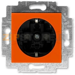 Розетка с заземлением, оранжевый/дымчатый чёрный ABB 2CHH203457A6066 