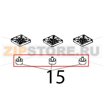 Piedino D35, H20, M10x18, plastica nero Unox XL 133 Piedino D35, H20, M10x18, plastica nero Unox XL 133Запчасть на деталировке под номером: 15
