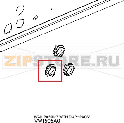 Wall passing with diaphragm Unox XVC 305 Wall passing with diaphragm Unox XVC 305Запчасть на деталировке под номером: 103Название запчасти на английском языке: Wall passing with diaphragm Unox XVC 305