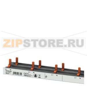 Компактная Pin шина, 10mm2 сечение: 1p/N УОДП 5SM6 + комп. устр. 1-пол. + доп.контакт 0,5-пол. защ.от прикосн. 1000mm обрезаемая Siemens 5ST3780-0 