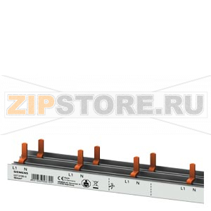 Компактная Pin шина, 10mm2 сечение: 1p/N УОДП 5SM6 + комп. устр. 1-пол. + доп.контакт 0,5-пол. защ.от прикосн. 1000mm обрезаемая Siemens 5ST3780-0 