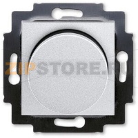 Диммер поворотно-нажимной 60-600 Вт, серебро/дымчатый чёрный ABB 2CHH942247A6070