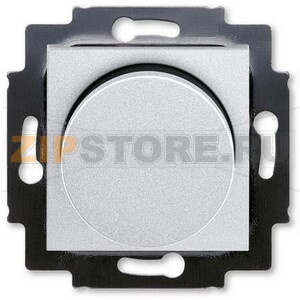 Диммер поворотно-нажимной 60-600 Вт, серебро/дымчатый чёрный ABB 2CHH942247A6070 