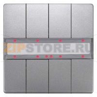 Выключатель кнопочный UP 287/44 DELTA style, двойной (4 кнопки), с LED-индикацией и термодатчиком, платина (active, BTI, требует BTM UP 117) Siemens 5WG1287-2AB44