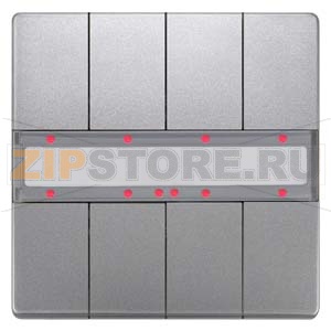 Выключатель кнопочный UP 287/44 DELTA style, двойной (4 кнопки), с LED-индикацией и термодатчиком, платина (active, BTI, требует BTM UP 117) Siemens 5WG1287-2AB44 