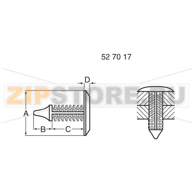 Распорка для плат, пластиковая, 26.5 мм, 1 шт PB Fastener 354-9065-0010 
