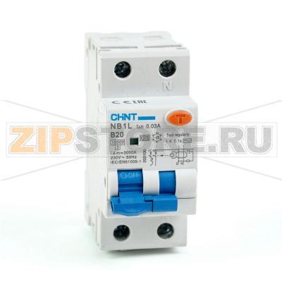 Дифавтомат 20 А, 30 мА, 10 кА Chint NB1L 