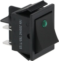 ЧЕРНЫЙ ДВУПОЛЮСНЫЙ ПЕРЕКЛЮЧАТЕЛЬ 16A 250В