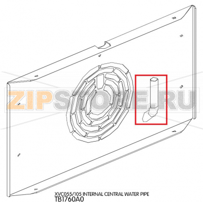 Internal central water pipe Unox XVC 105 Internal central water pipe Unox XVC 105Запчасть на деталировке под номером: 5Название запчасти на английском языке: Internal central water pipe Unox XVC 105